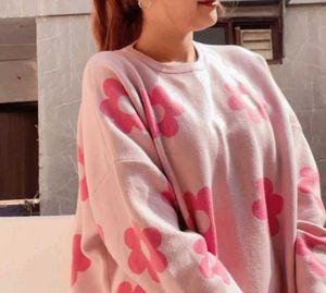 Pink Flower Sweater