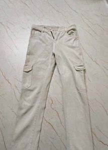 Beige Cargo Jeans