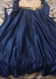 Elegant Navy &amp; Gold Party Dress