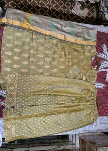Elegant Golden Kurta pant dupatta Set