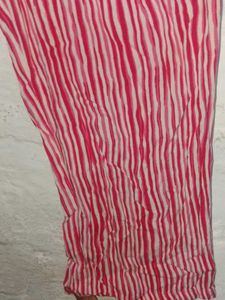 Pink &amp; White Embroidered Cotton Top - XL