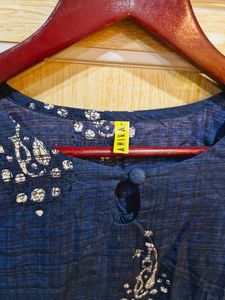 Ahika Blue Cotton Kurti (Women&#39;s)