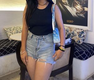 Ripped Denim Shorts