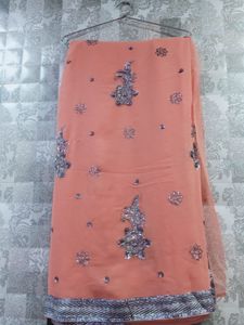 Heavy Embroidery saree 🧡🧡