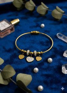 Heart Charm Bangle Bracelet