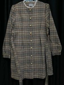 Plaid Button-Down Dress korean style