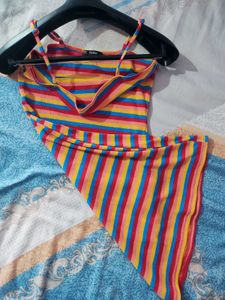 Rainbow Striped Mini Dress
