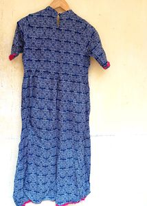 Blue Designer With Pockets Kurta (Women)