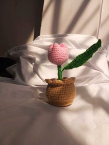 Handmade Crochet Tulip Flower Pot