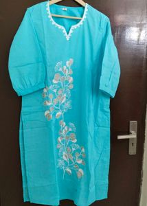 New Unused PureCotton Embroidery Kurti Plazzo Set