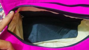 Pink Embroidered Tote Bag