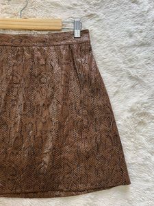 Brown Animal Print Mini Skirt