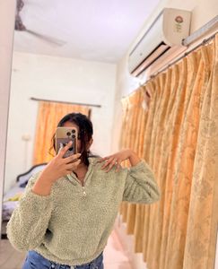 Sage Green Fuzzy Pullover