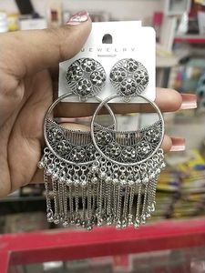 Stylish Silver Tassel Earrings