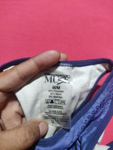 Blue Graphic Print Sports Bra