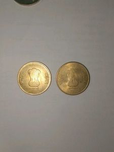 Five Rupees 75YEAR On INDIPENDENCE COIN (pack Of 2
