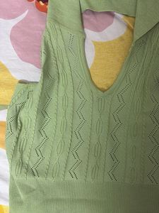Green Knit Halter Top