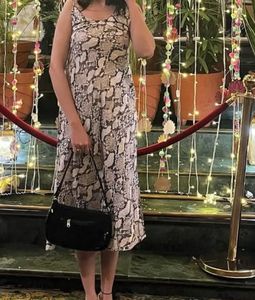 Snakeskin Print Slip Dress