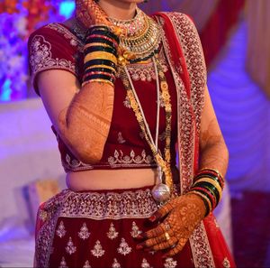 Bridal Velvet Lehanga Set With Diamond Work