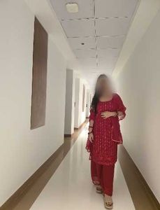 Red Embroidered Kurta Set