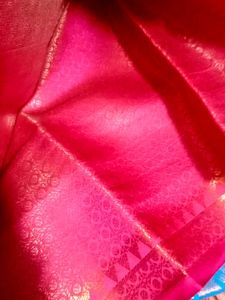 Blue &amp; Pink Silk Saree
