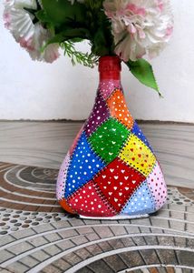 Cloth Stiched Bottle Art