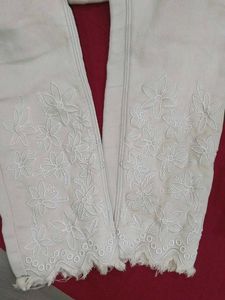 Floral Embroidered High-Waisted Jeans