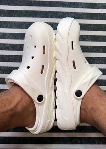 White Chunky Platform Crocs