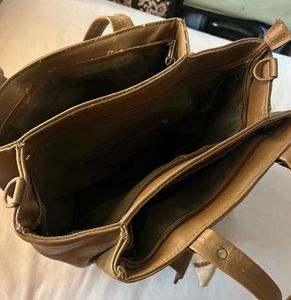 Brown Tote Bag with Scarf