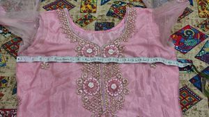 Blush Pink Embroidered Plazo Suit