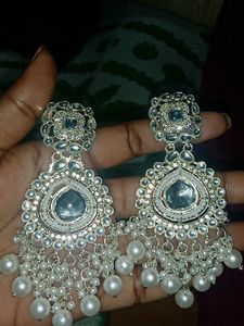 Elegant Kundan Pearl Drop Earrings
