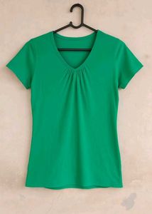 Green V-Neck Top