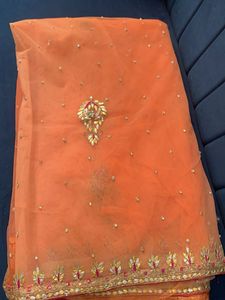 Gorgeous Orange Indian Saree
