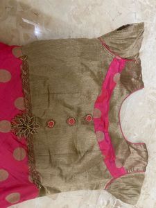 Pink &amp; Gold Polka Dot Dress