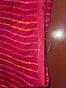 Pink Lehriya Saree