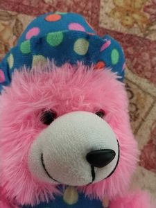 Pink Polka Dot Teddy Bear - &#34;With Love&#34;