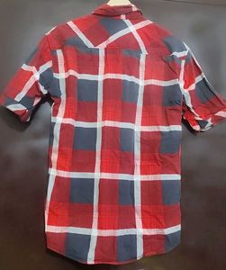 Red🔴 &amp; Navy Blue Printed Shirt For 38 Chest