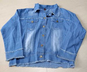 Stylish Denim Jacket, 4XL Size