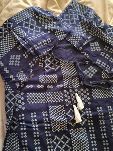 Patterned Blue Top