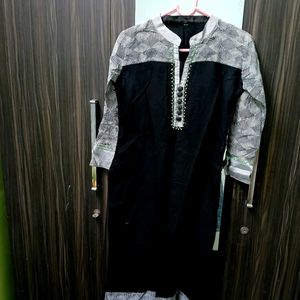 Black And Grey Formal Kurti