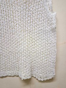 White Sleeveless Crochet Top