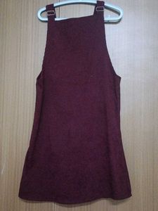 Maroon Buttoned Jumper Dress