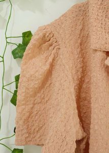 Peach Textured Crop Top