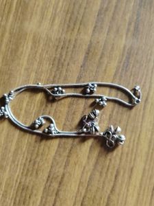 Silver Anklet with Charms