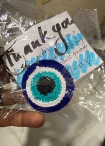 Handcrafted Evil Eye Crochet Keychain