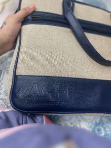 Classic Navy &amp; Beige Tote Bag