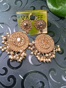 Statement Pearl &amp; Rhinestone Drop Earrings