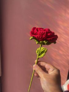 Crochet Red Rose