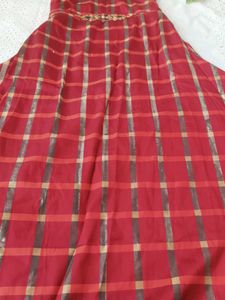 Red &amp; Gold Checkered Dress