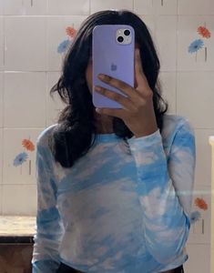 Blue Tie-Dye Crop Top